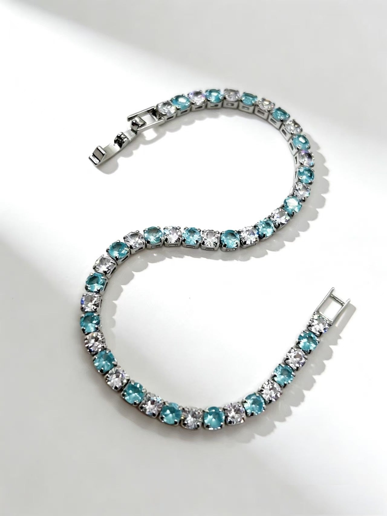 Contrast Color Full Diamond Tennis Fashion Personalized Minority Exquisite Temperament Bracelet