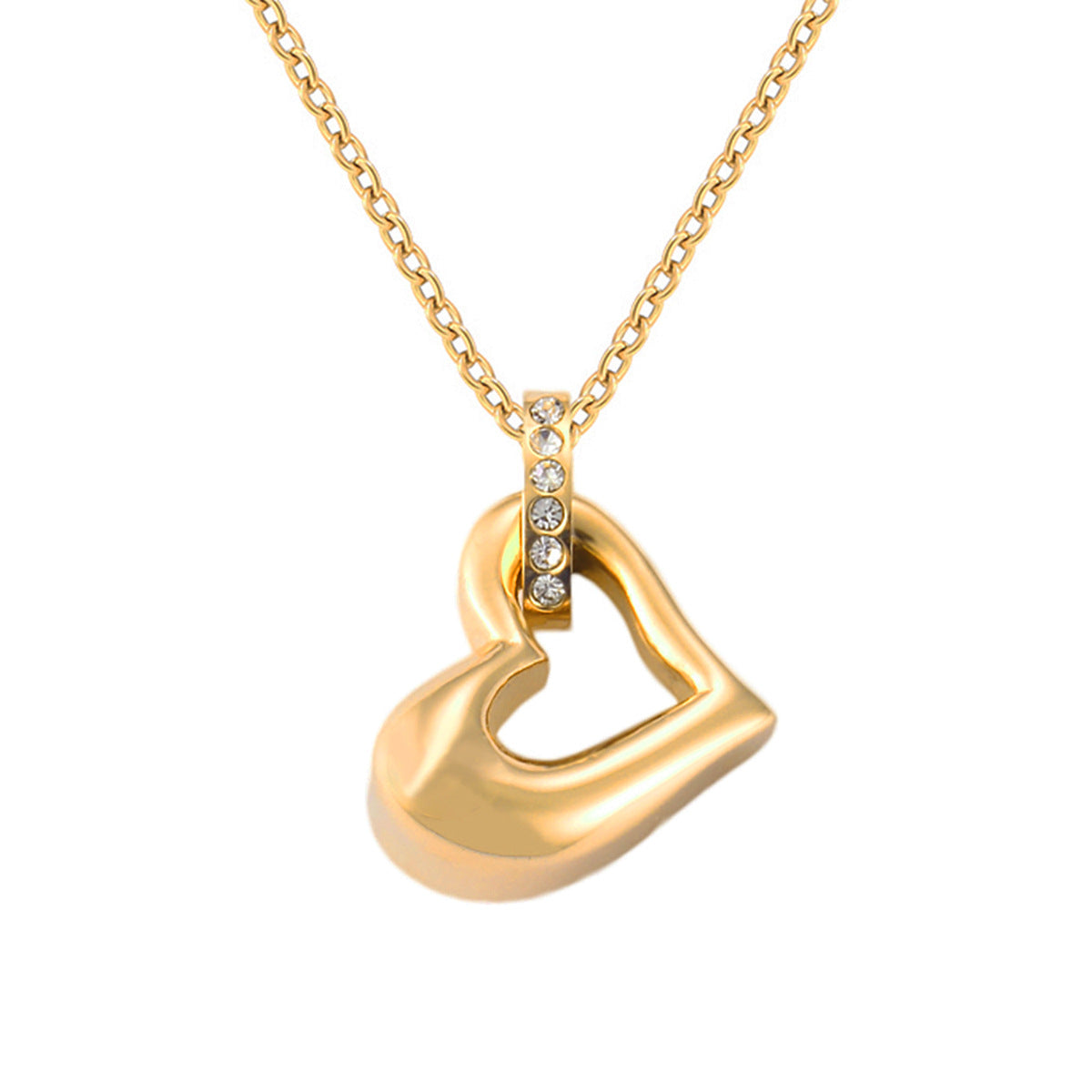 Stainless Steel Fashion Style Hollow Heart-shaped Necklaces