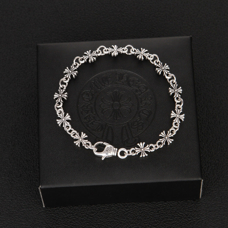 Women's & Men's Type Retro Hip Hop Boys Personality Chain Couple Army Flower Bracelets