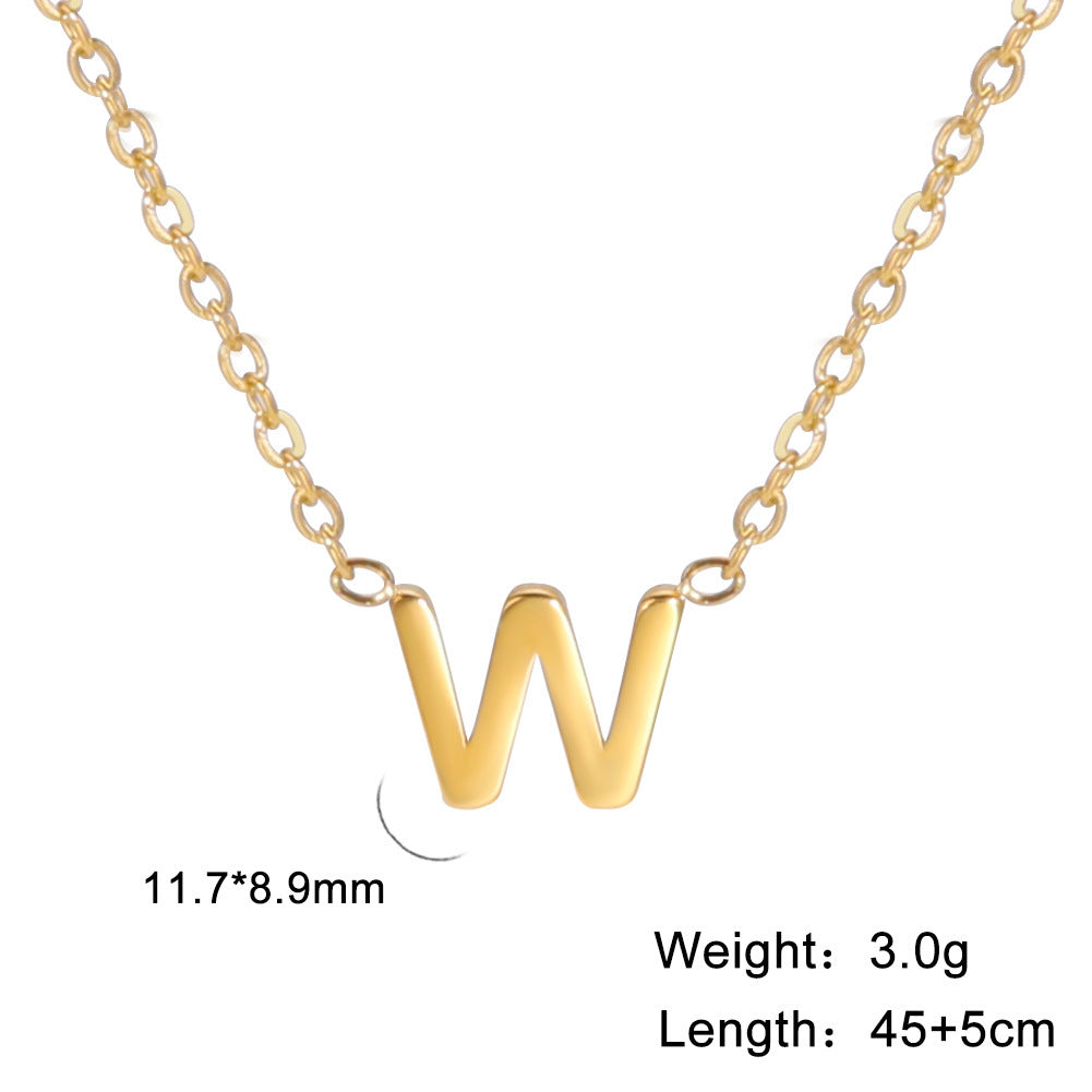 Cut Letter Titanium Steel Ornament Female Niche High Necklaces