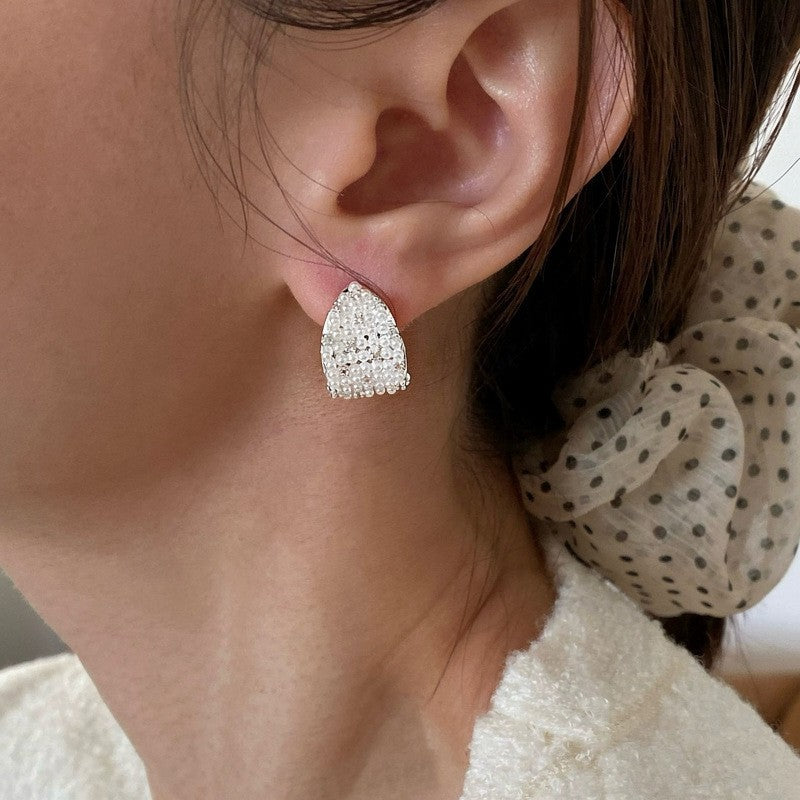 Women's Style Refined Zircon Flower Pearl Light Luxury High-grade Ear Earrings