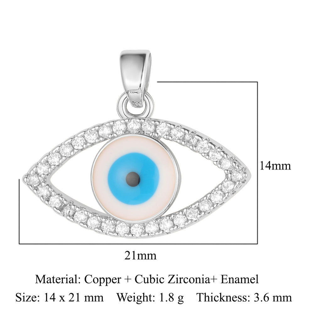 Rose Copper Zircon Crown Love Eyes Pendants