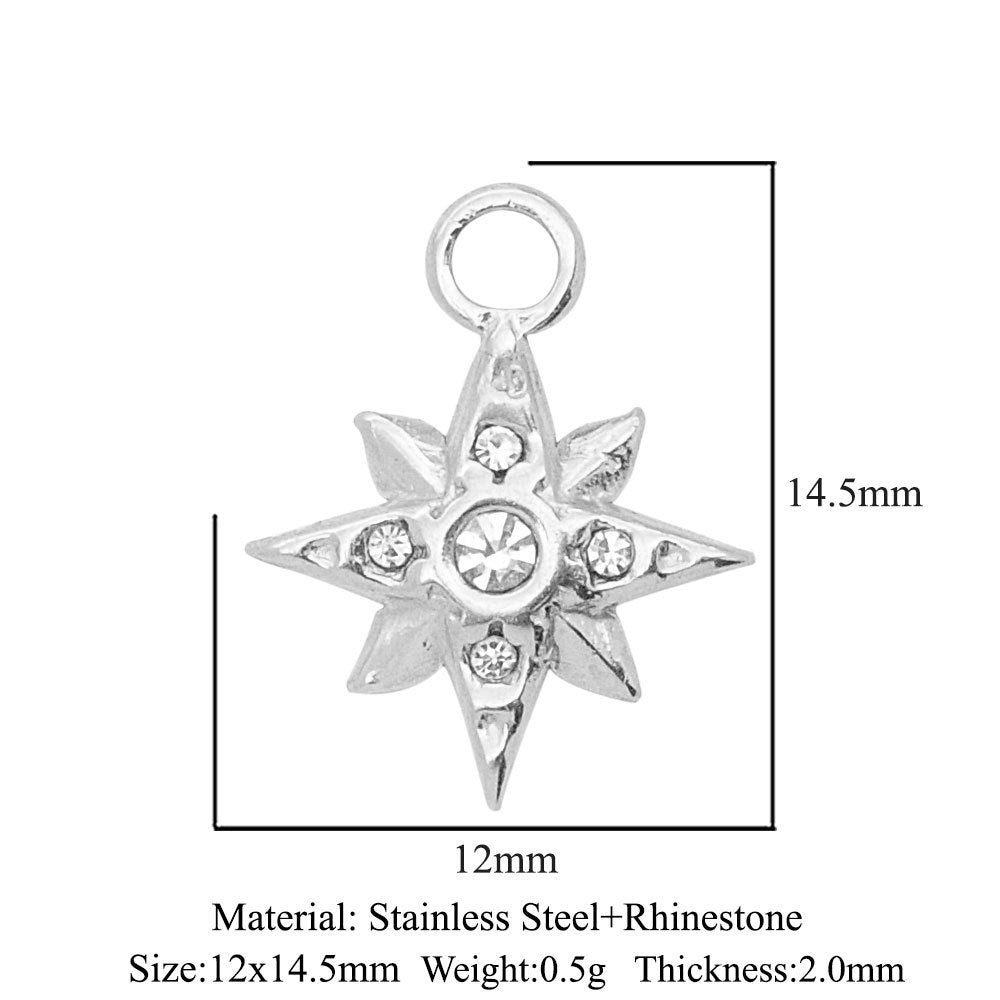 Zircon Eight Awn Star Ornament Accessories Rings