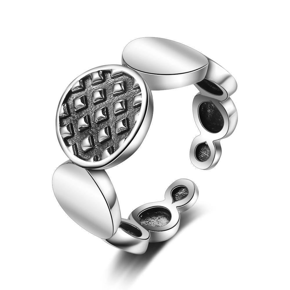 Women's & Men's Punk Heavy Wide Face Abstract Art Open Distressed Street Tide Ring