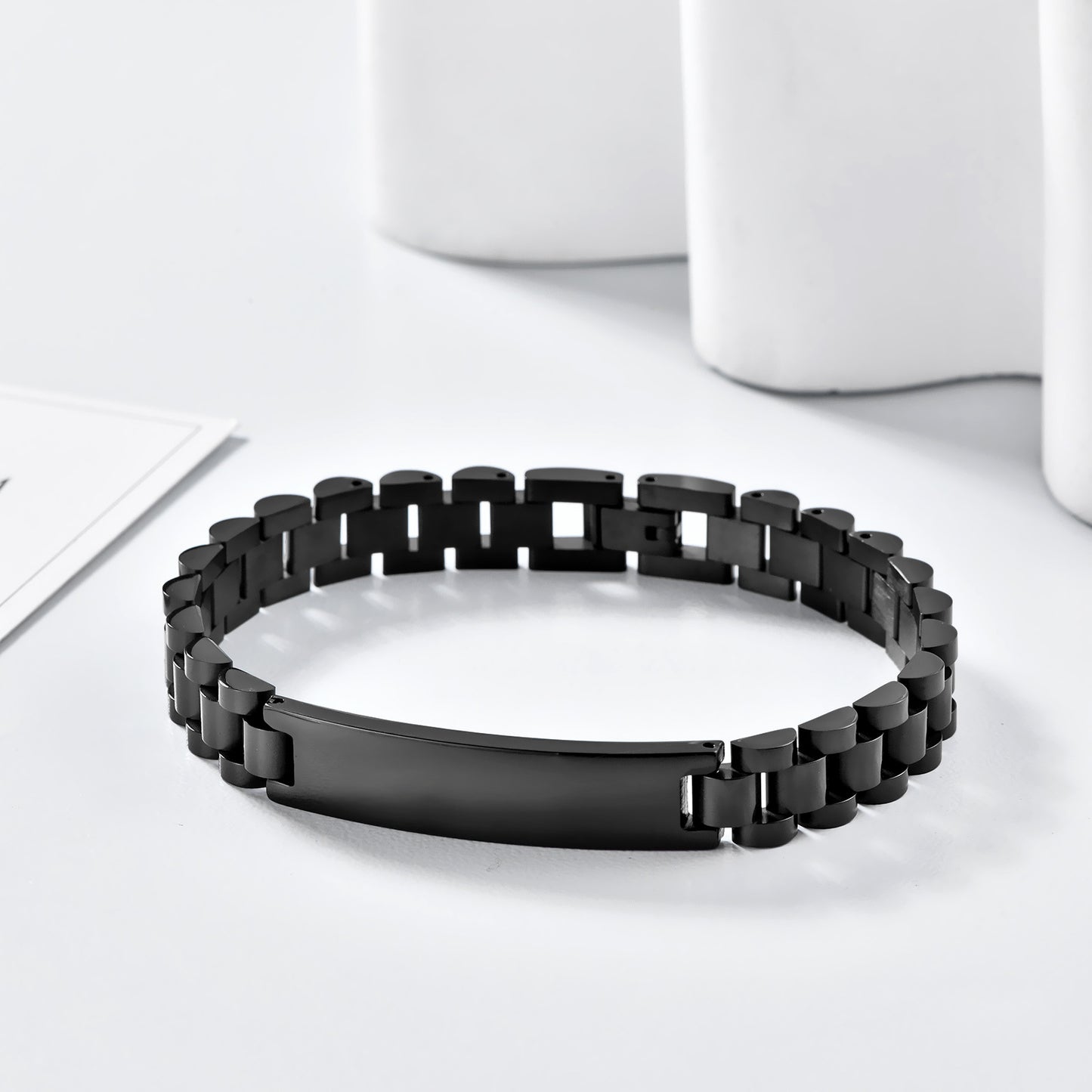Stainless Steel Curved Titanium Couple Does Not Fade Female Bracelet