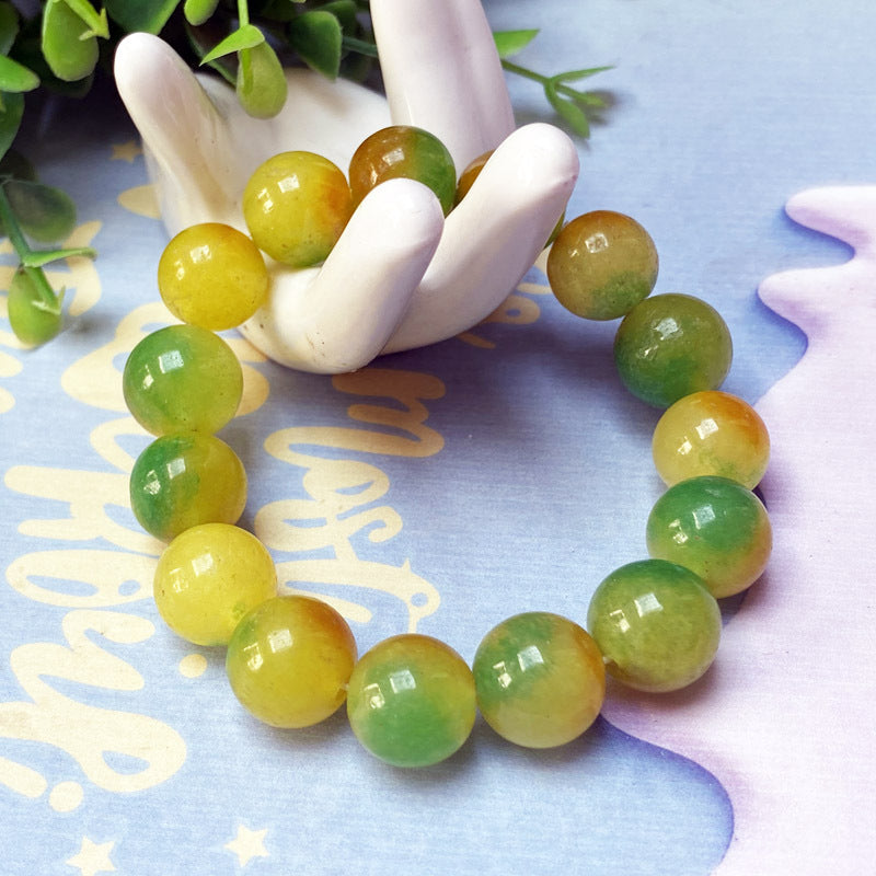 Women's & Men's Malay Jade Quartzite Round Beads Single Circle Stall Night Bracelet