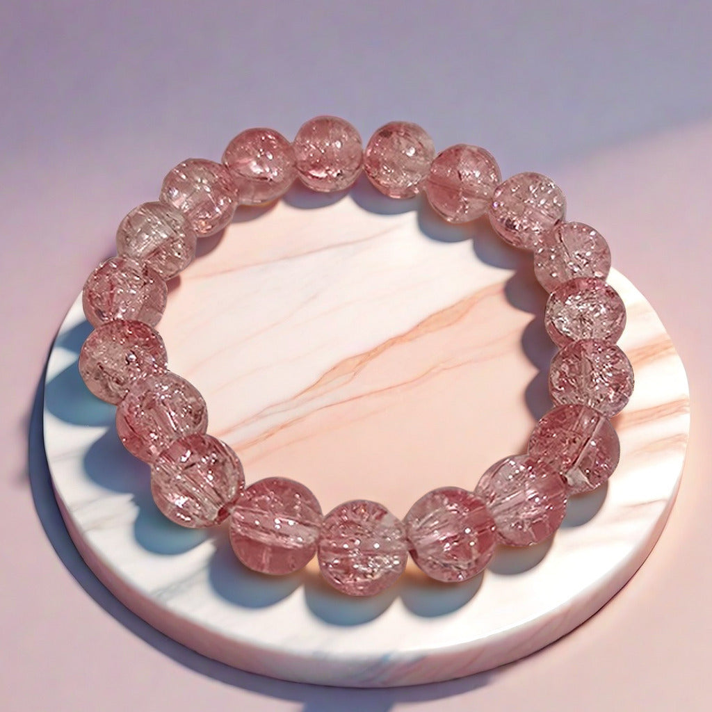 Purple Brushed Floral Beads Female Hand Toy Bracelet