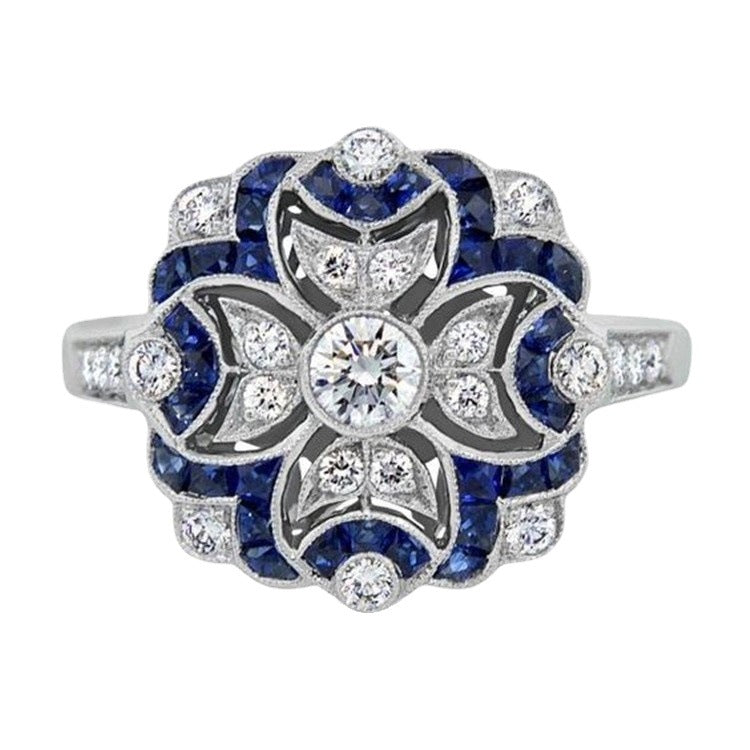 Women's Square White Sapphire Zircon Fashion Hand Rings