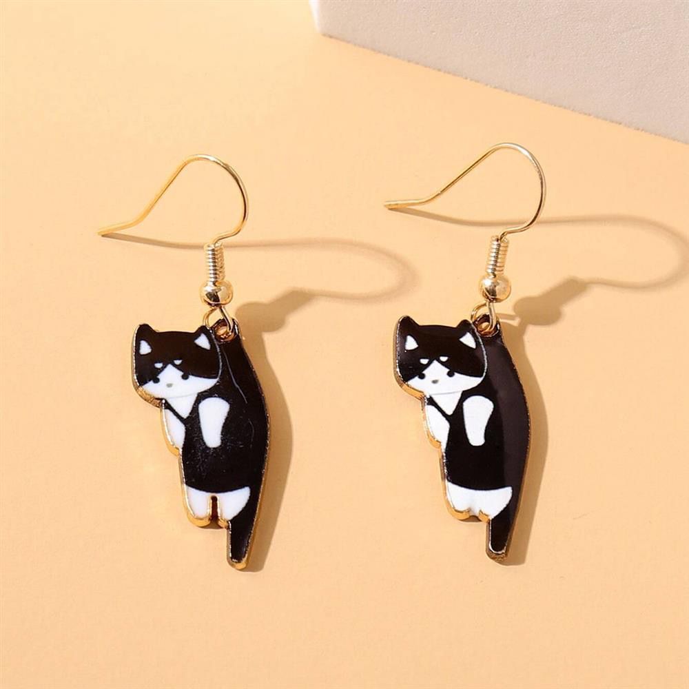 Ear Hook Cartoon Young Flower Cat Sweet Earrings