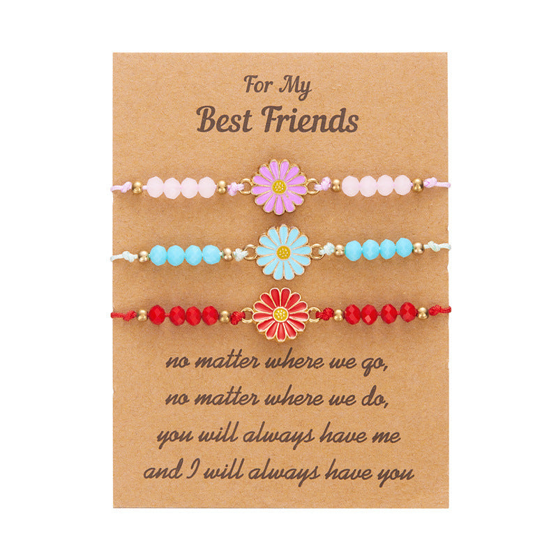 Women's Fashion Flower Joker Set Colorful Daisy Bracelets