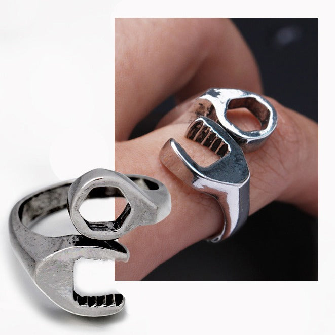 Wrench Tool Personality Fashion Electroplating Live Rings