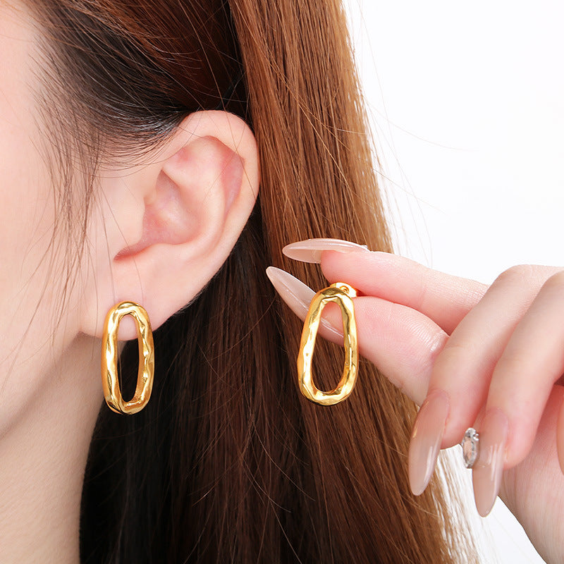 Women's Irregular Simple Cool Hollow Water Drops Symmetrical For Personality Earrings