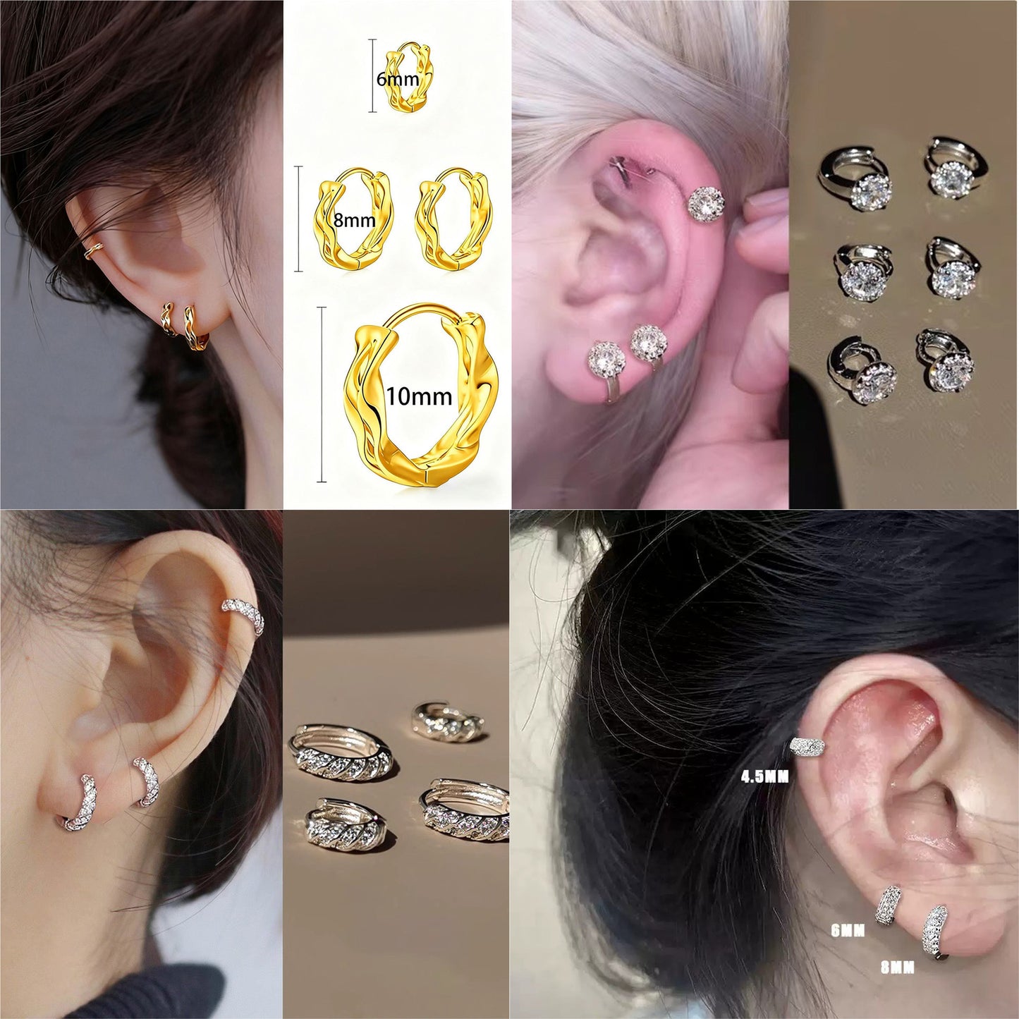 Female Niche Temperament Full Diamond Korean Fashion Bone Advanced Ear Buckle