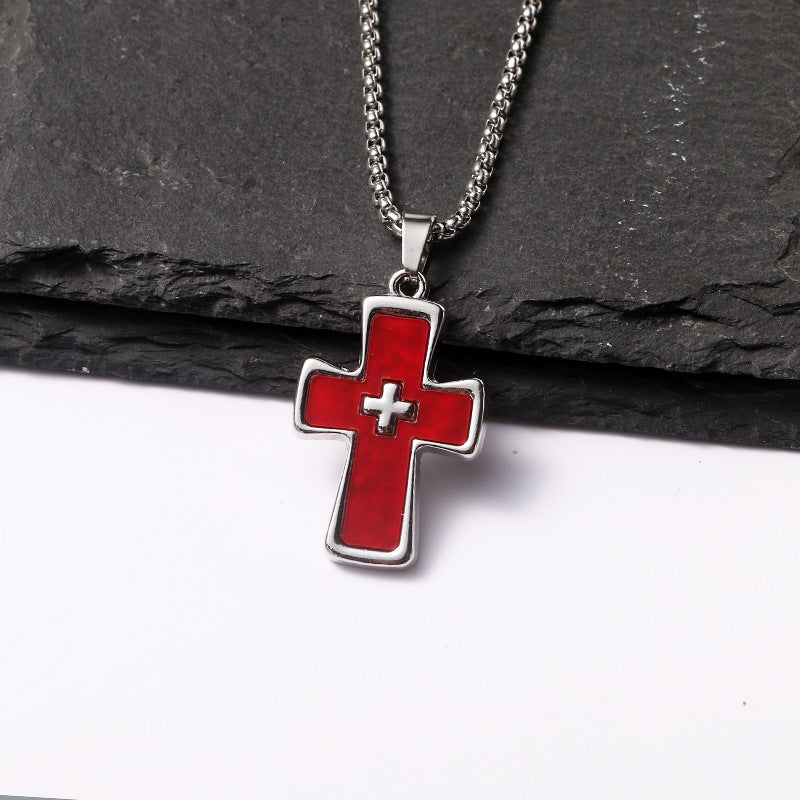 Women's & Men's Cross Fashionable Titanium Steel Design Hip Necklaces