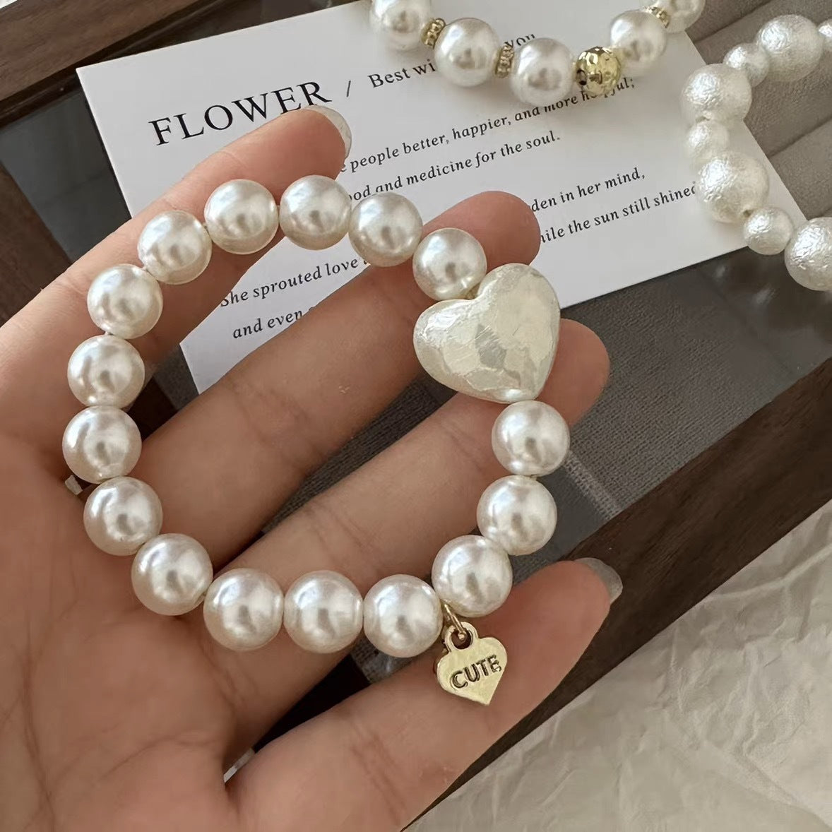Pearl Hair Band Rubber Elegant Head Rope High Sense Female Bracelet