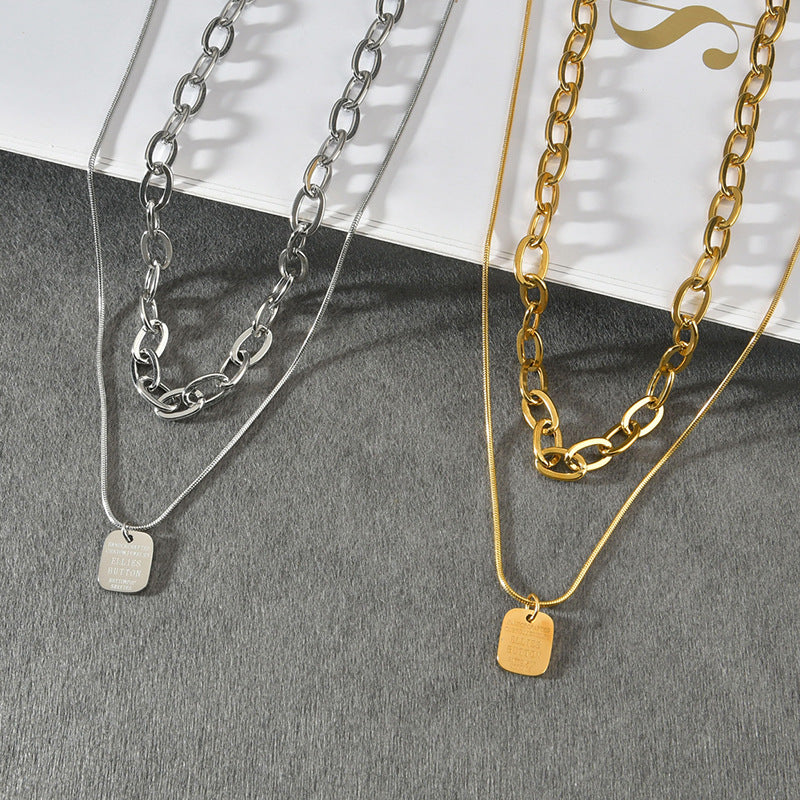 Trendy Letter Tag Temperamental Minority Style Necklaces