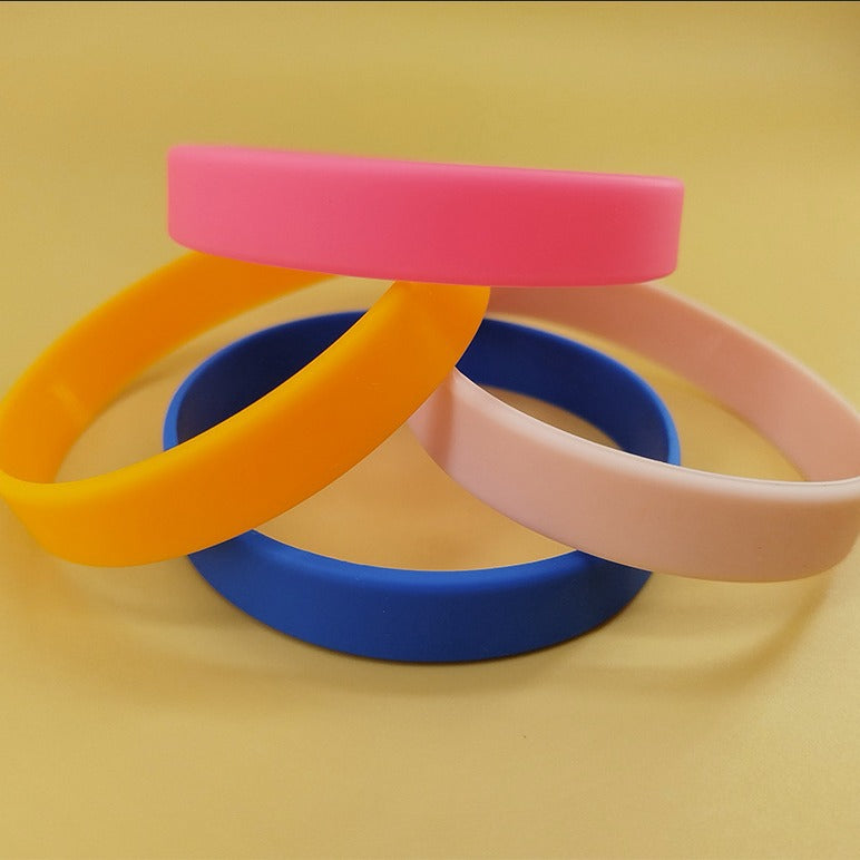 Silicone Solid Color Thermography Personality Lettering Laser Rubber Bracelets