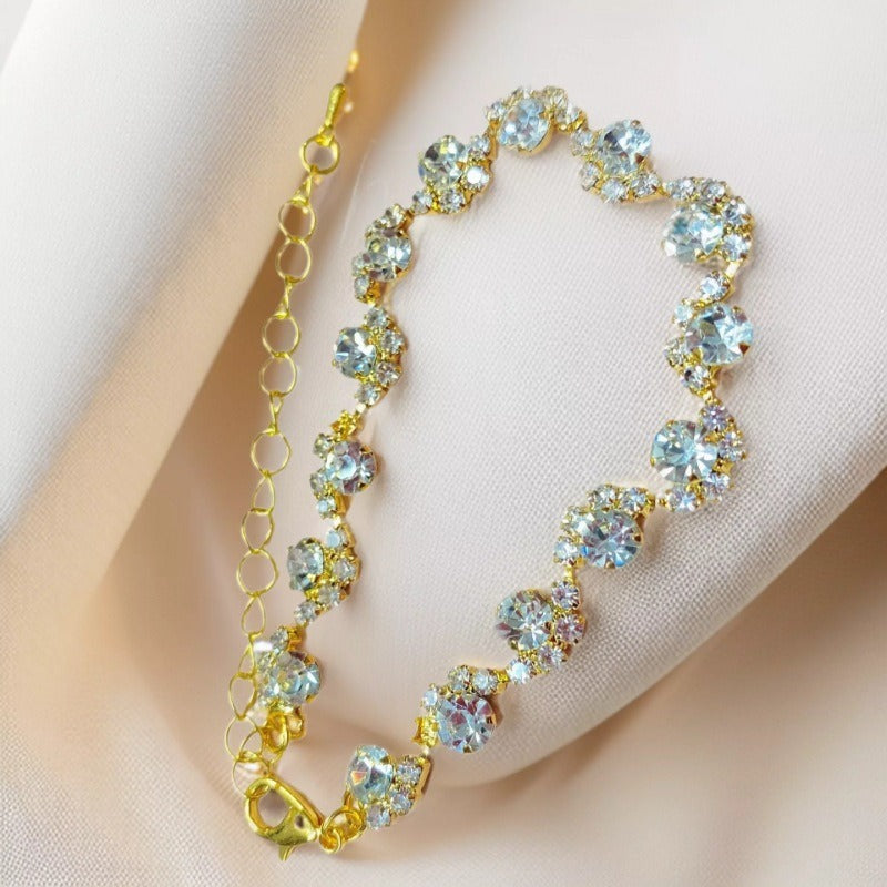 Shining Full Diamond Alloy Female Niche Design Light Bracelet
