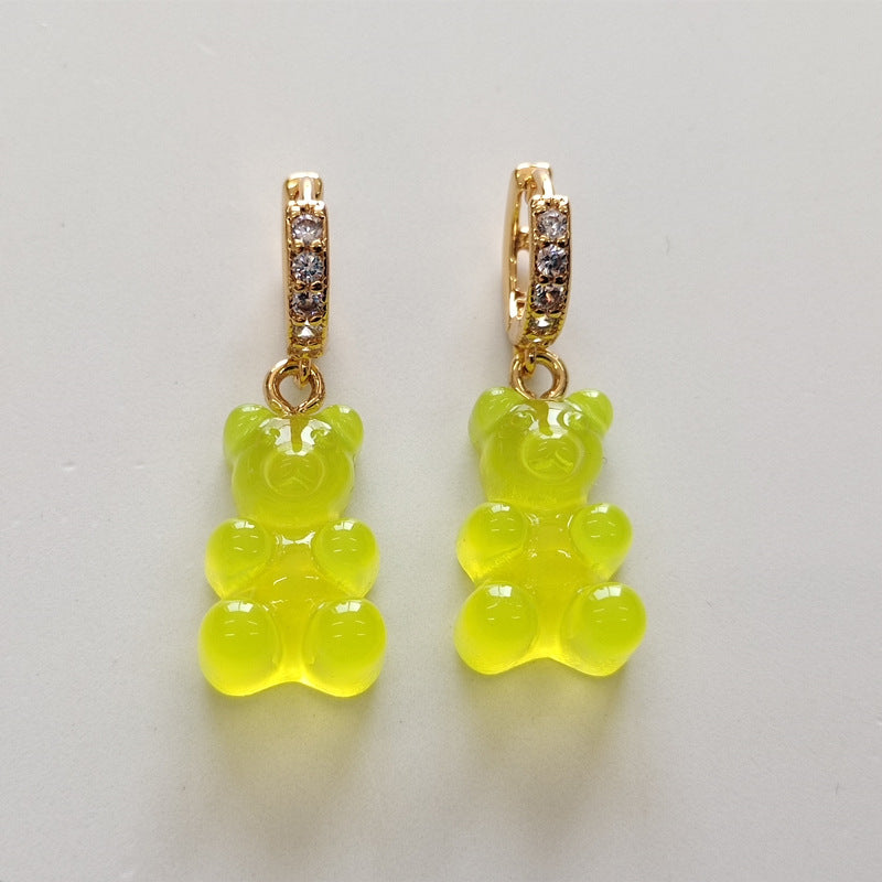 Women's Niche Bear Soft Candy Color Ear Rings