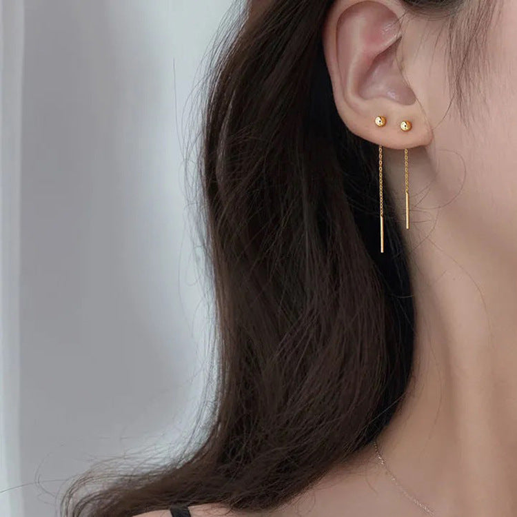 Beads Beanie Female Simple Temperament Eardrops Ear Line