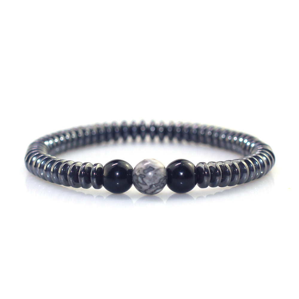 Frosted Black Agate Tiger Eye Meeting Bracelets