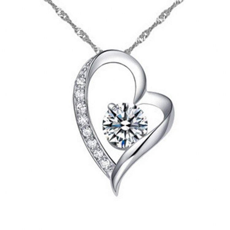 Women's Heart Korean Style Temperament Diamond Inlaid Pendants