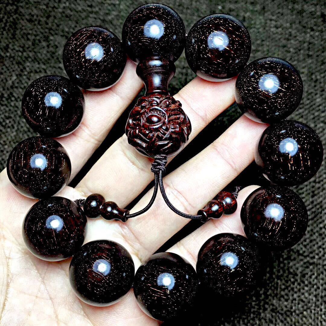 Men's Rosewood Imitation Star Crafts Nanmu Black Buddha Beads Bracelet