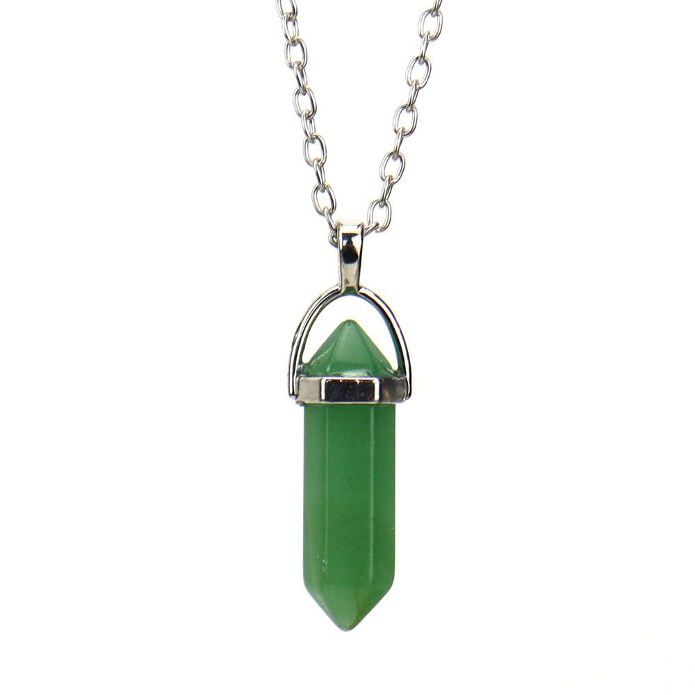 Agate Synthetic Crystal Hexagon Prism Soul Pendants