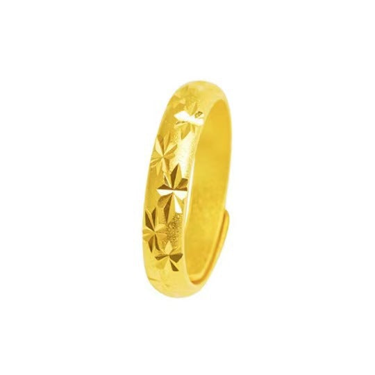 Gold Fashion Couple Light Luxury No Color Fading Meteor Ring