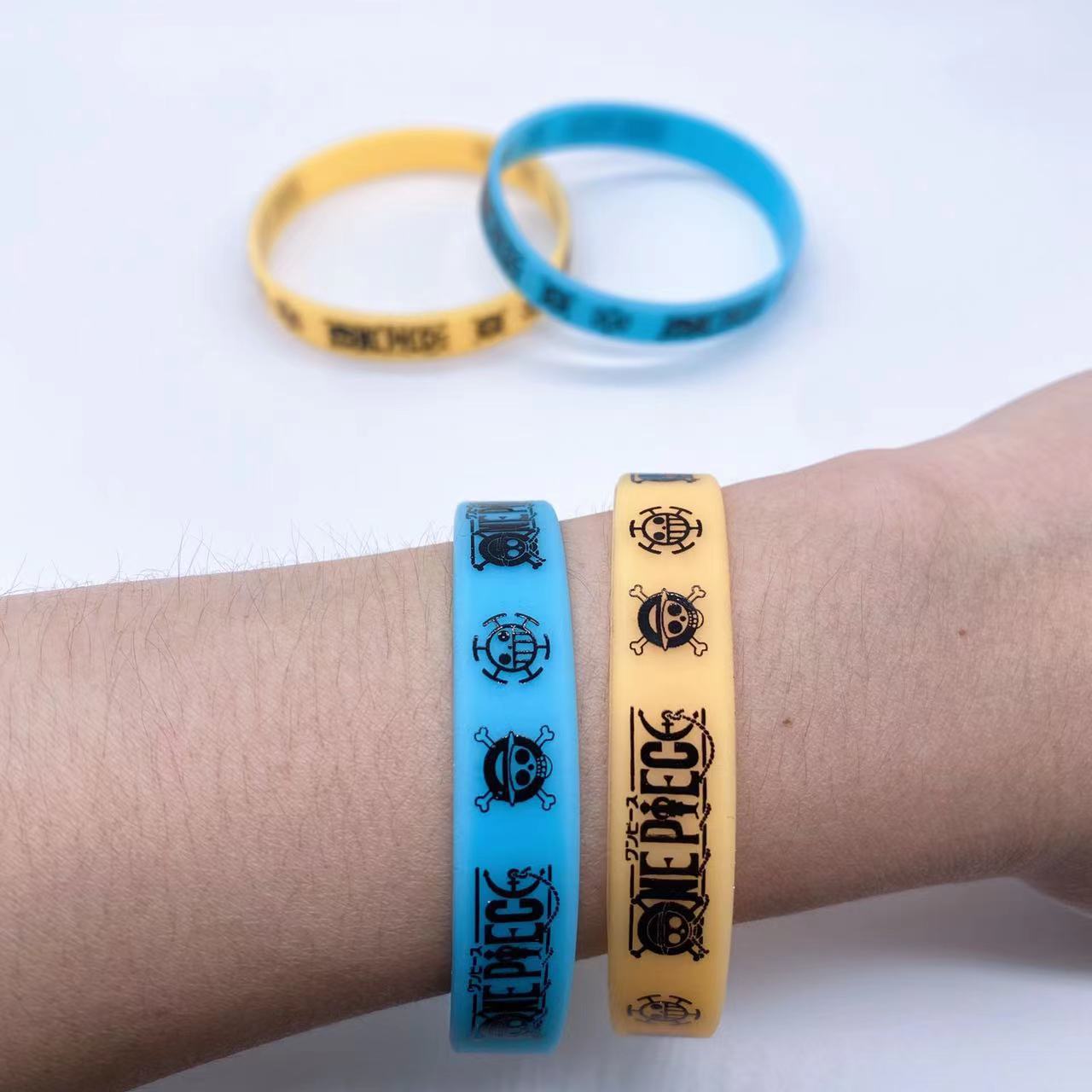 Anime One Piece Silicone Luminous Sports Wristband Bracelet