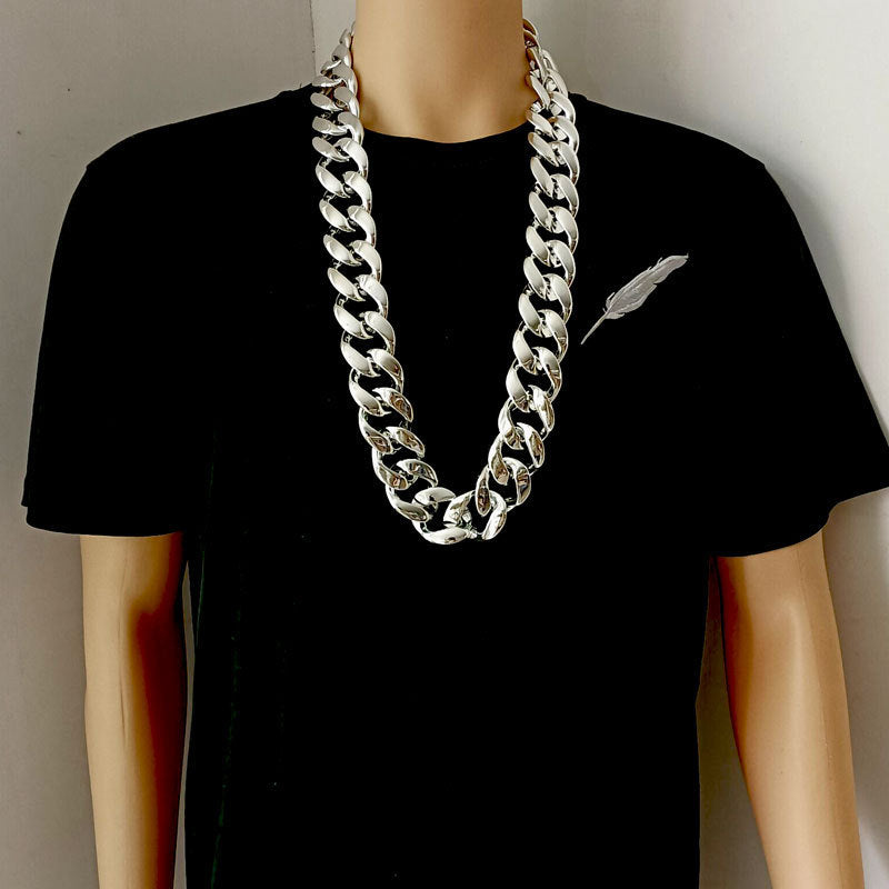 Hip Hop Exaggerated Chain Plastic Simulation Gold Necklaces