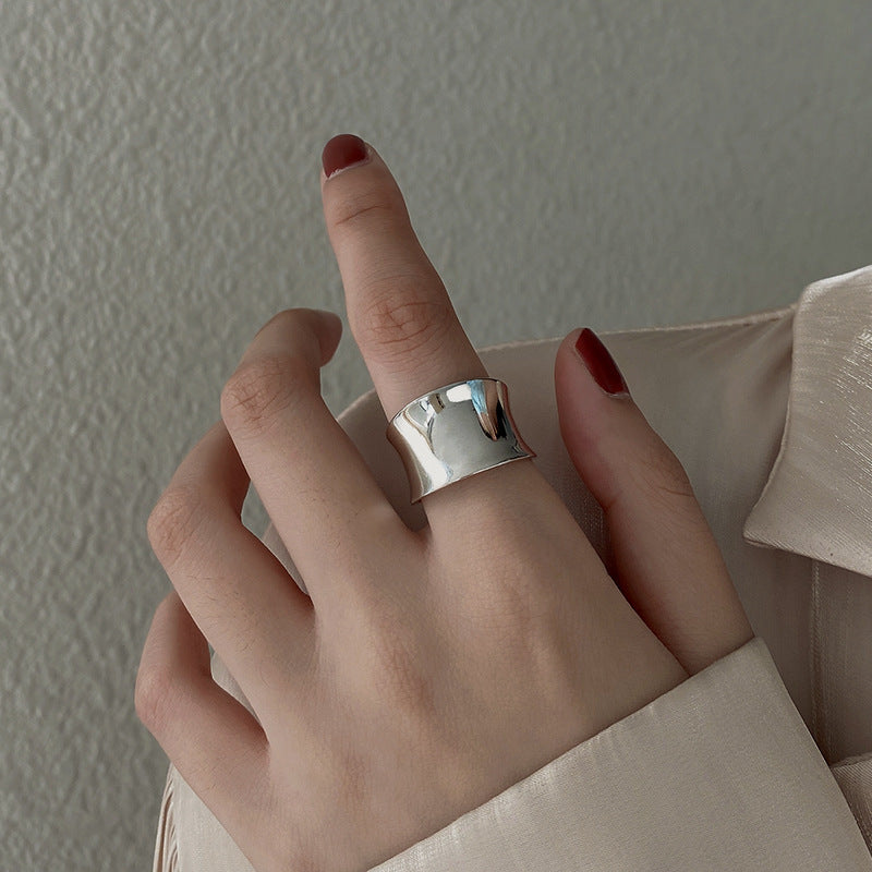 Large Arc Glossy Female Retro Fashion Personalized Open Creative Ring