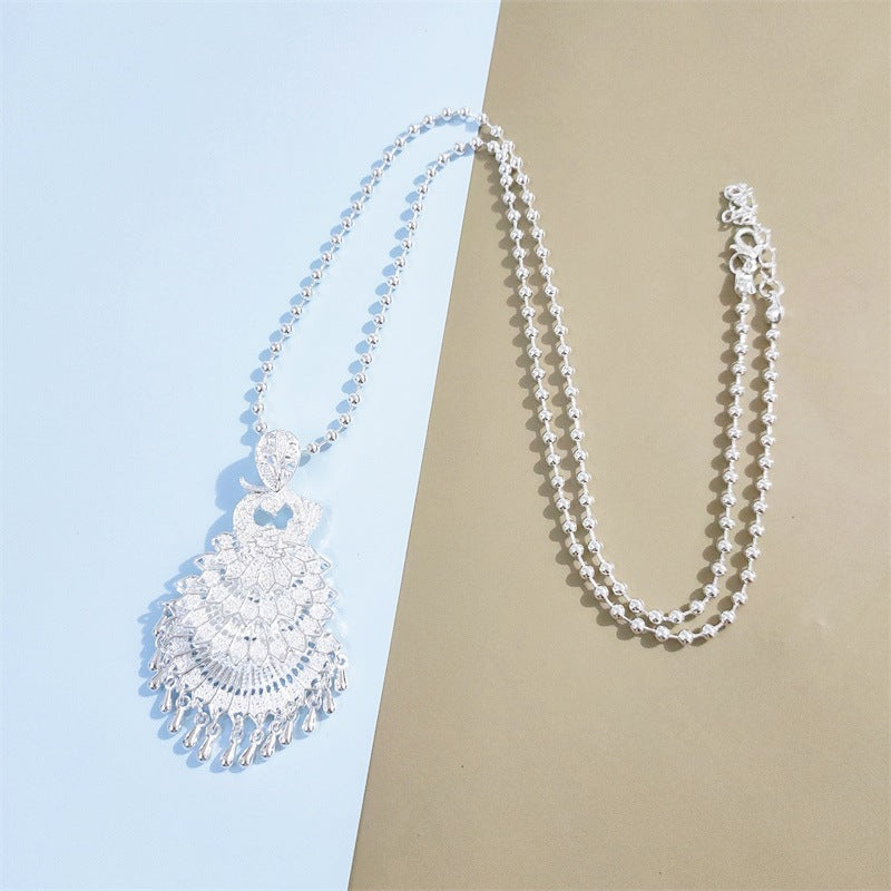 Peacock Sweater Chain Ethnic Style Artistic Exaggerated Necklaces