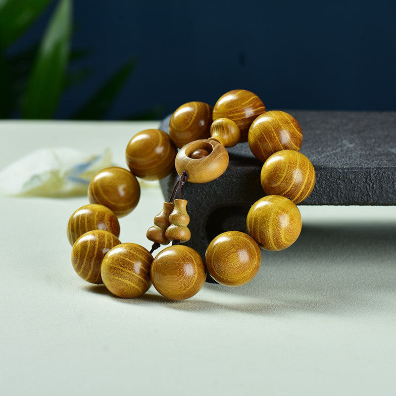 Women's & Men's Natural Gold Sandalwood Beads Fashion Collectible Artsy Bracelet