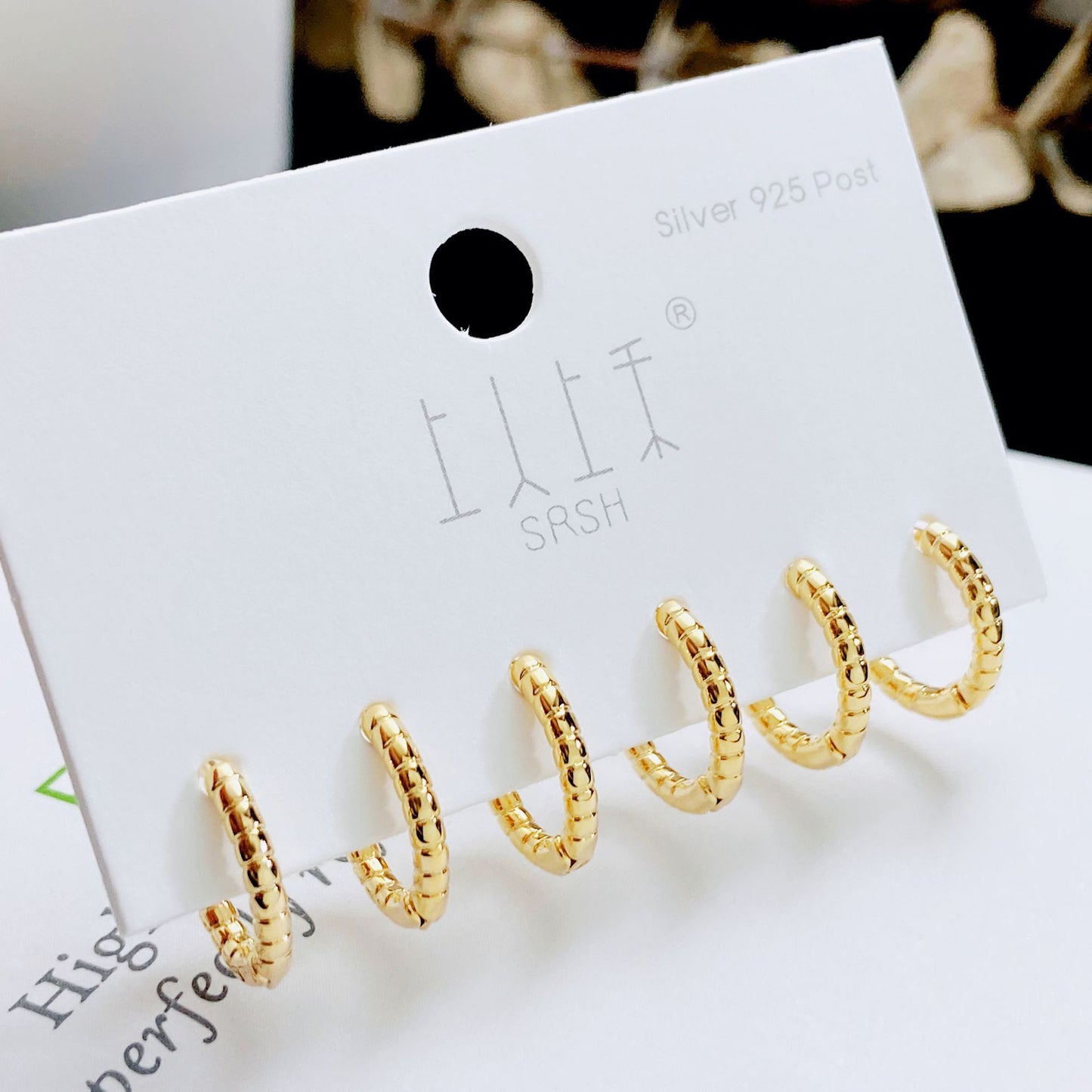 Golden Light Luxury Three Pairs Clip Temperament Wild High-grade Sense Ear Buckle