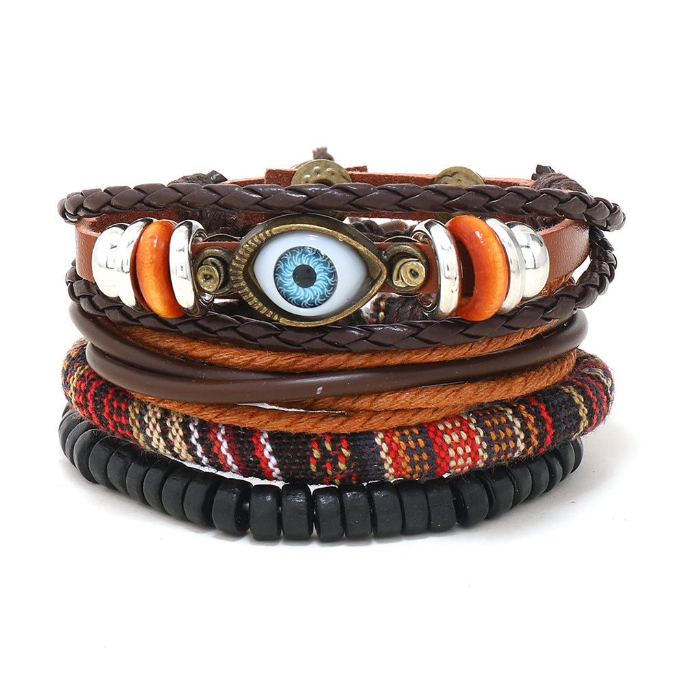 Women's & Men's Ornament Simple Hand Woven Rope Leather Bracelets