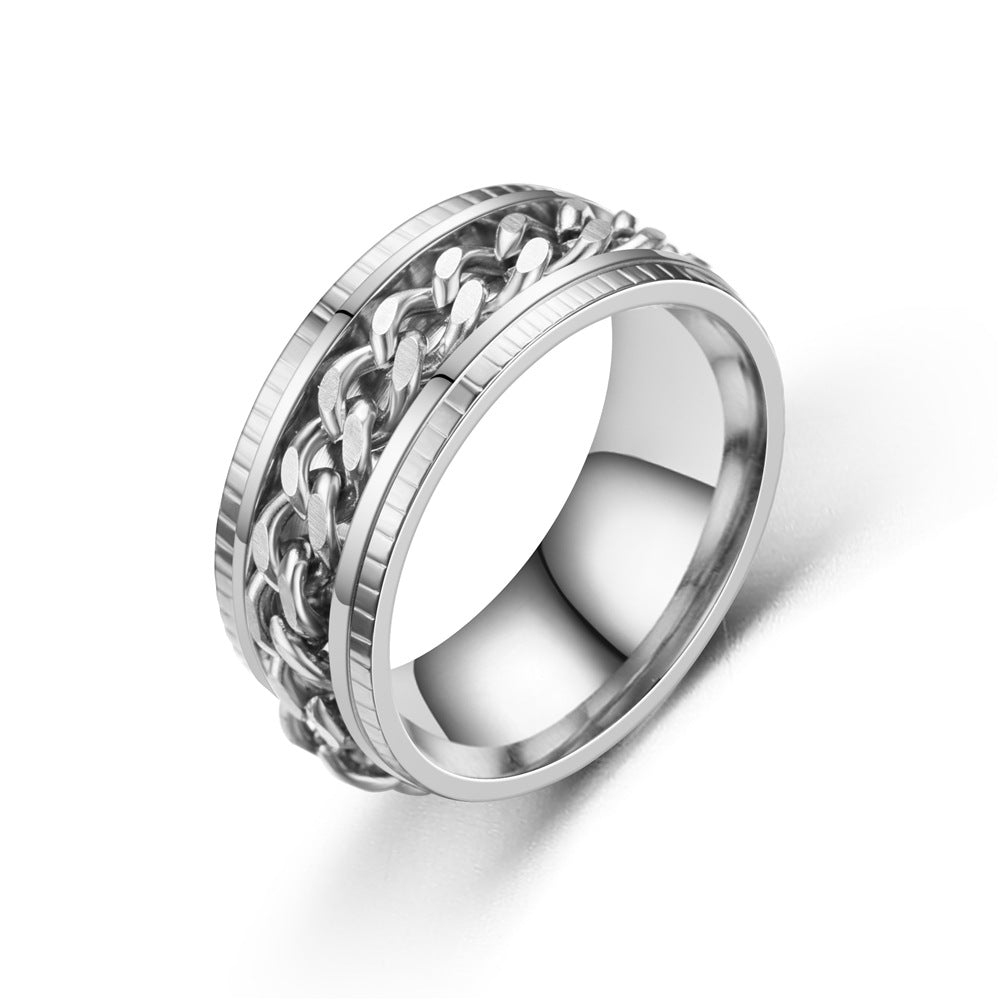 Women's & Men's Bottle Opener Personality Trendy Chain Rotation Open Beer Ring