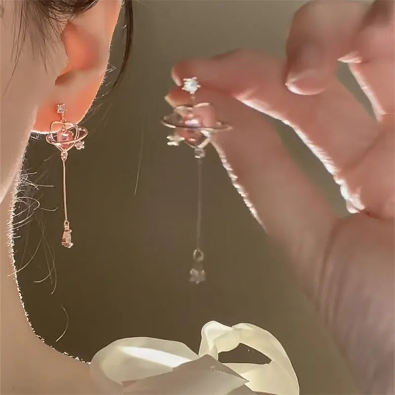 Women's Face For Design Tassel Long Graceful Earrings