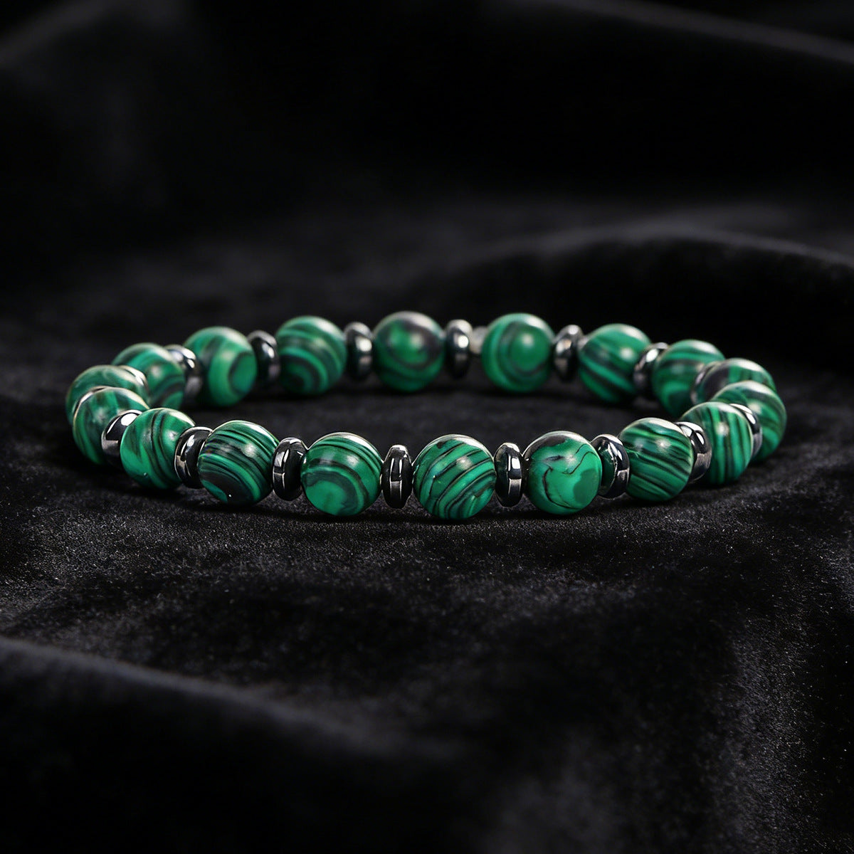 Overseas Beaded Malachite Making Filament Handmade Bracelet
