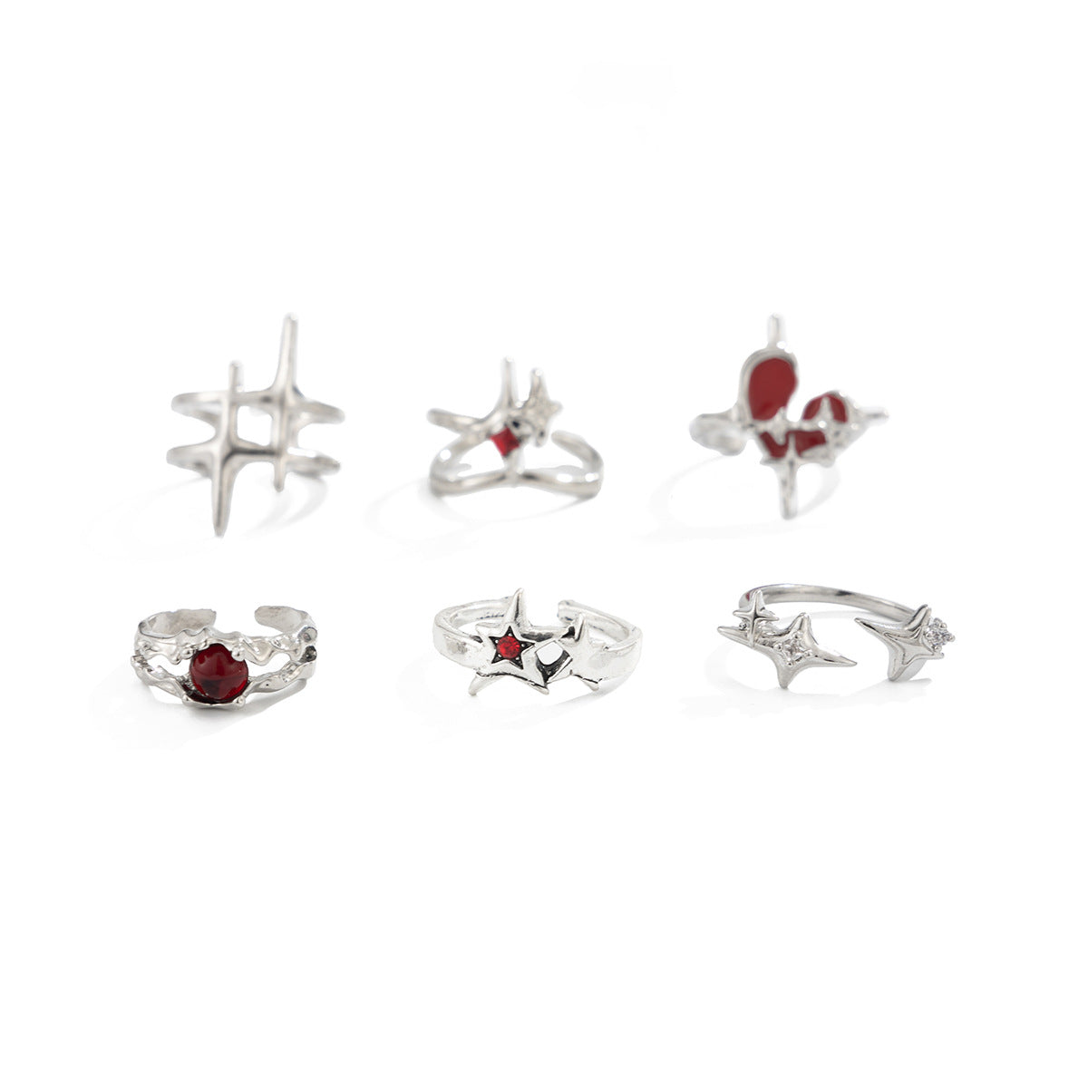 Men's Vintage Gemstone Hip Hop Fashion Personality Five-pointed Ring