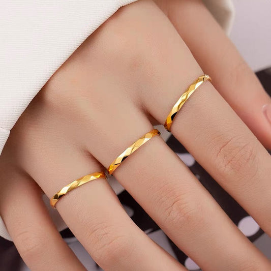 Super Shining Geometric Rhombus Female Index Finger Simple Rings