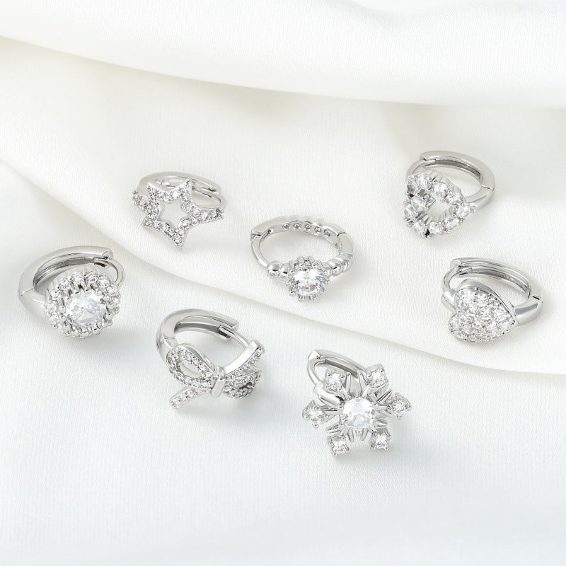 Micro Inlaid Zircon Clip Female Creative Rings