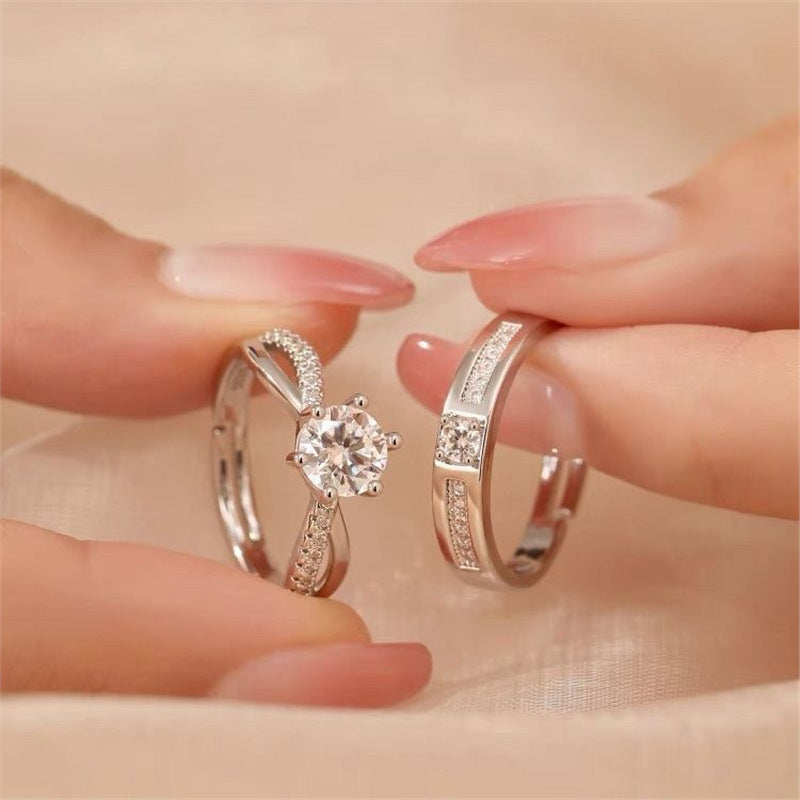 Couple Wedding Simulation Diamond Live Mouth Proposal Fake Rings