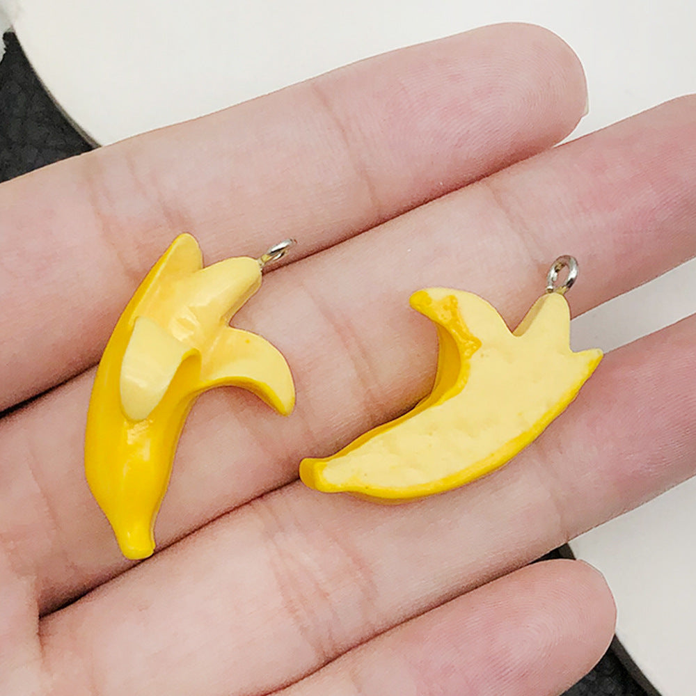 Fruit Apple Banana Orange Strawberry Resin Pendants