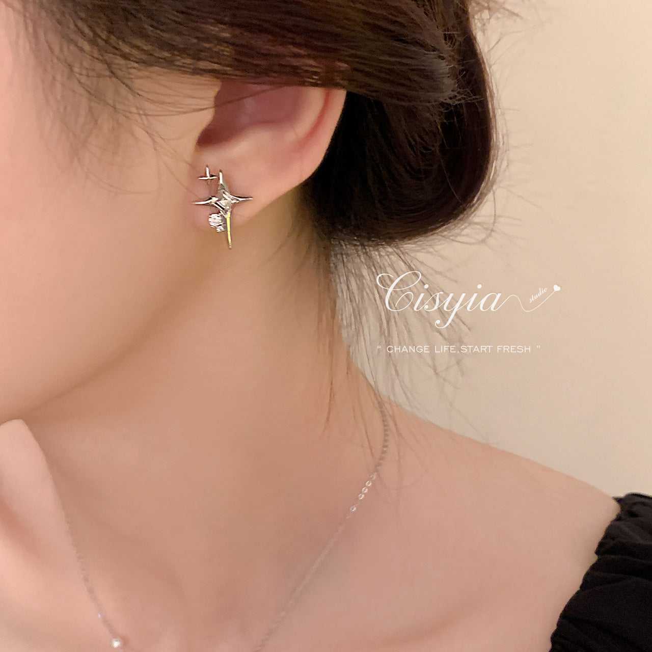 Four Stars Female Niche Design Elegant Rings
