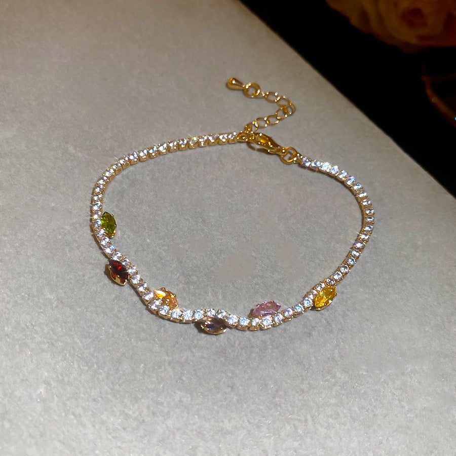 Women's Oval Leaf Small Fresh Gentle Temperament Light Luxury High Sense Bracelet