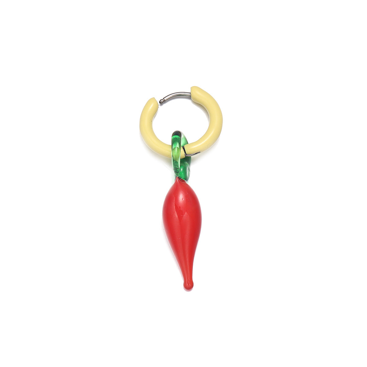 Stainless Steel Clip Cute Dopamine Dripping Oil Niche Fruit Handmade Ear Buckle