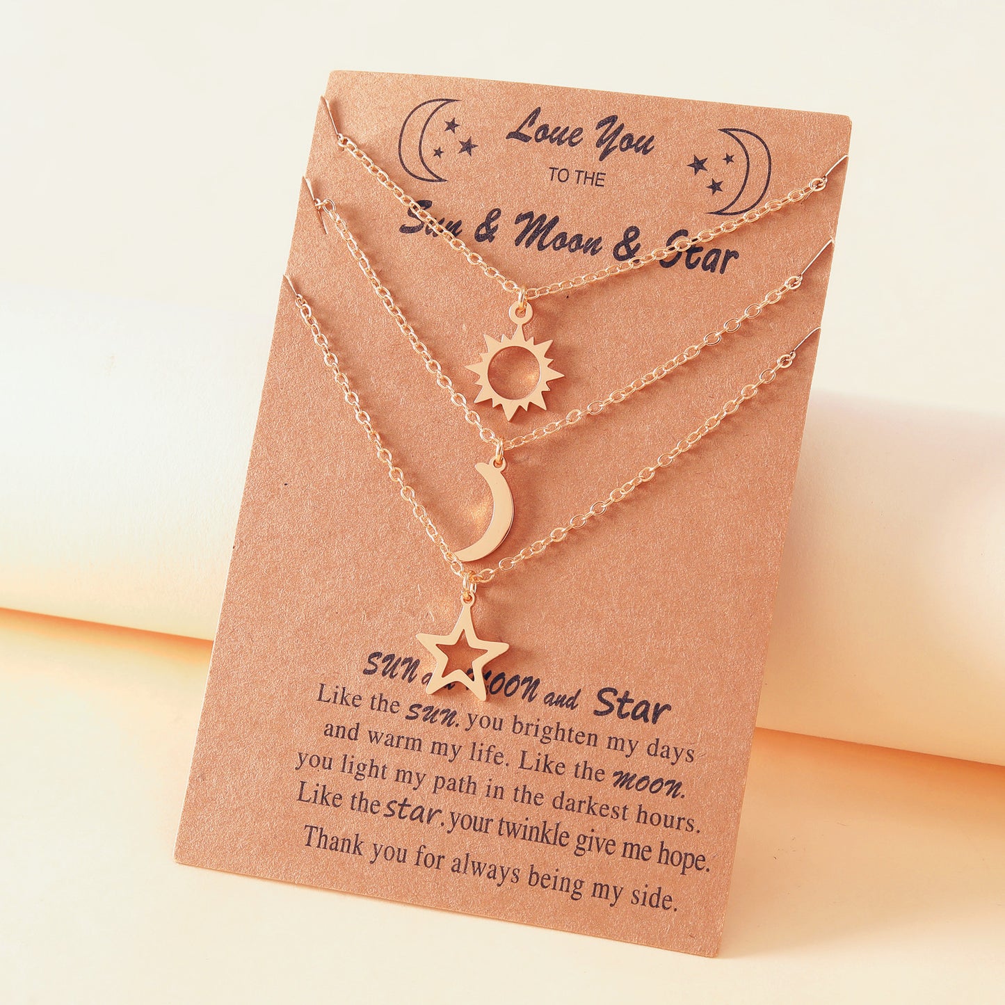 Stainless Steel Sun Moon Star Clavicle Necklaces