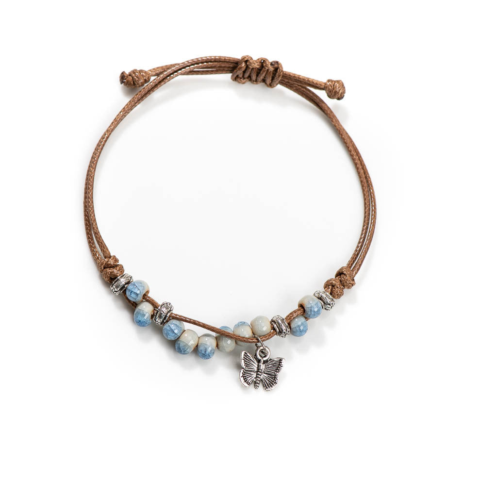 Artistic Idyllic Woven Butterfly Ceramic Female Bracelets