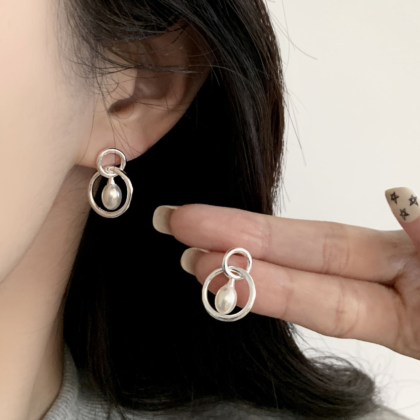 Women's Style Niche Design Sweet Tassel Love Heart Ear Line